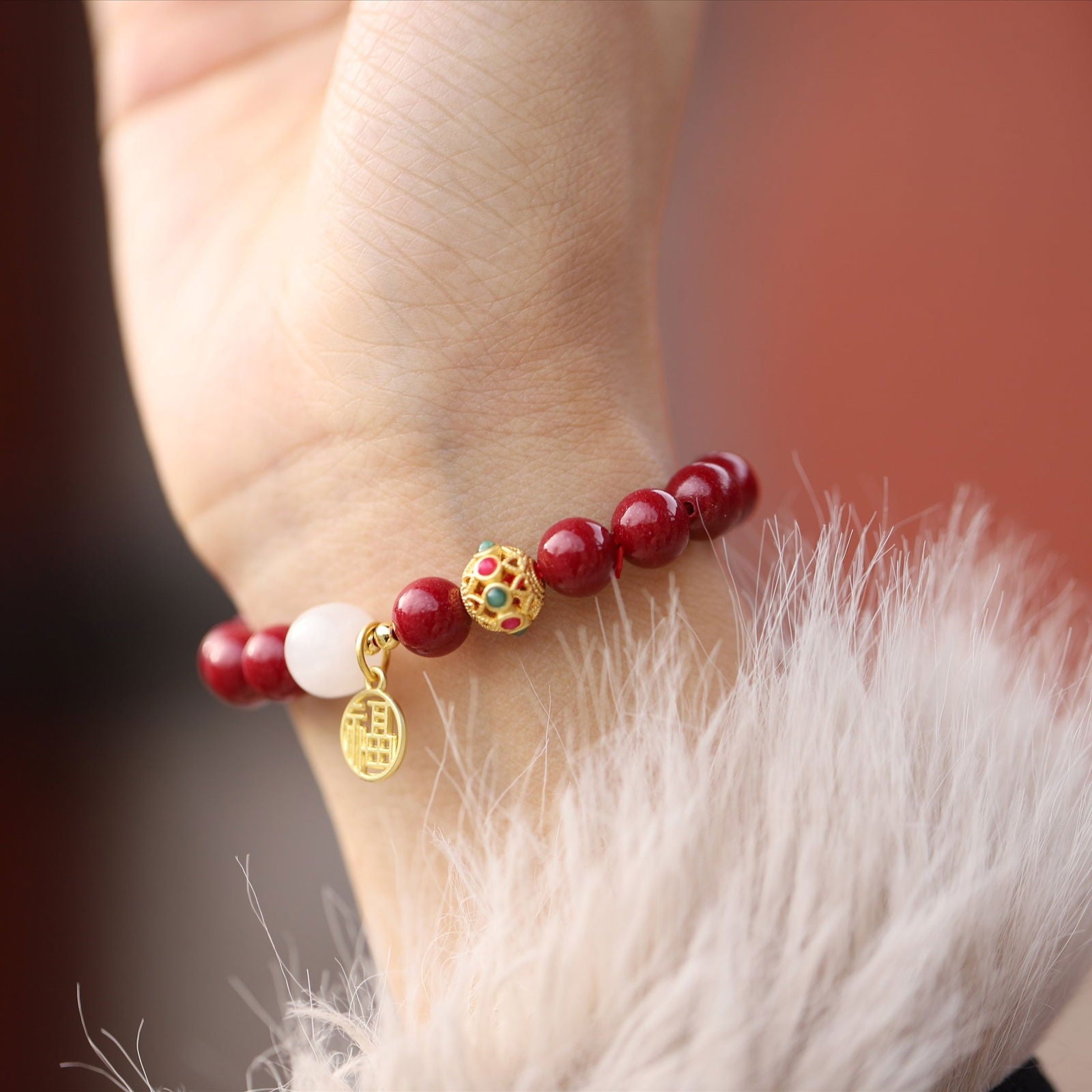 Thangka Buddha “Ben Ming Nian“ Fu Character Luck Charm Bracelet - Enhance Your Luck in Your Zodiac Year - Thangka Buddha - 