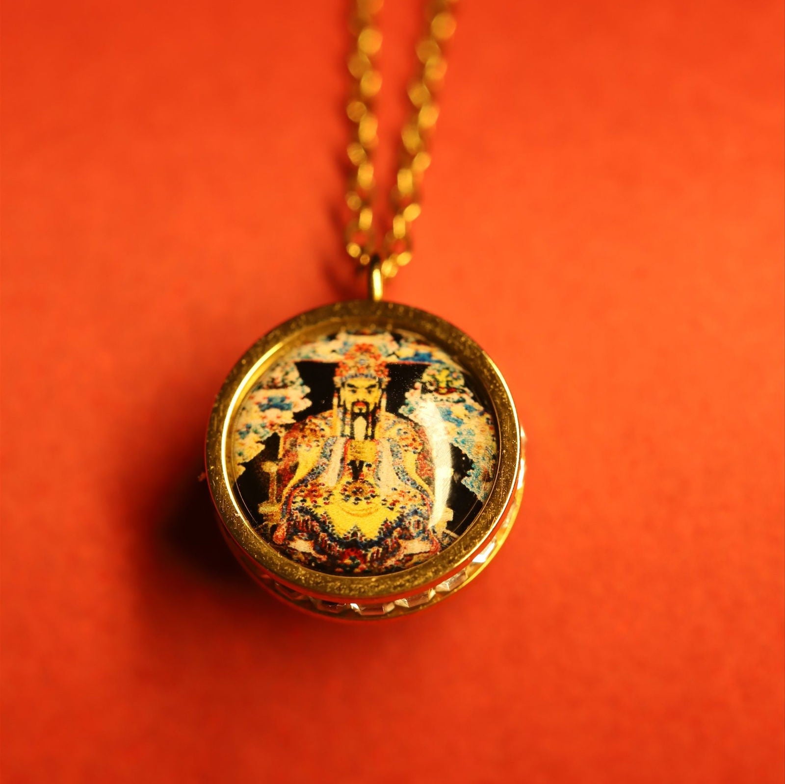 Thangka Buddha Crystal Dragon WuYe Protection and Prosperity Pendant Necklace - Thangka Buddha - 