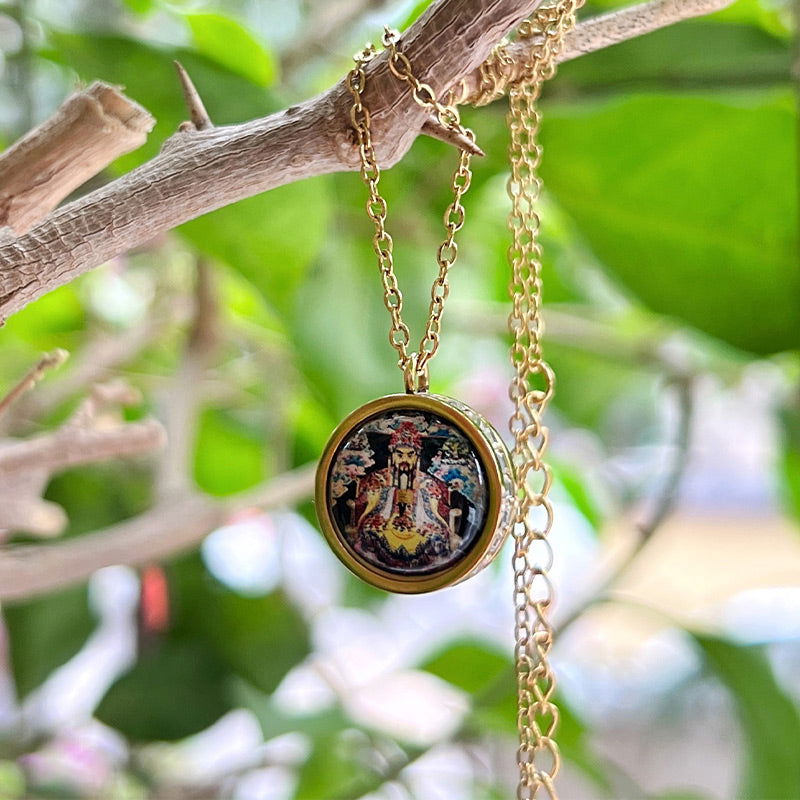 Thangka Buddha Crystal Dragon WuYe Protection and Prosperity Pendant Necklace - Thangka Buddha - 