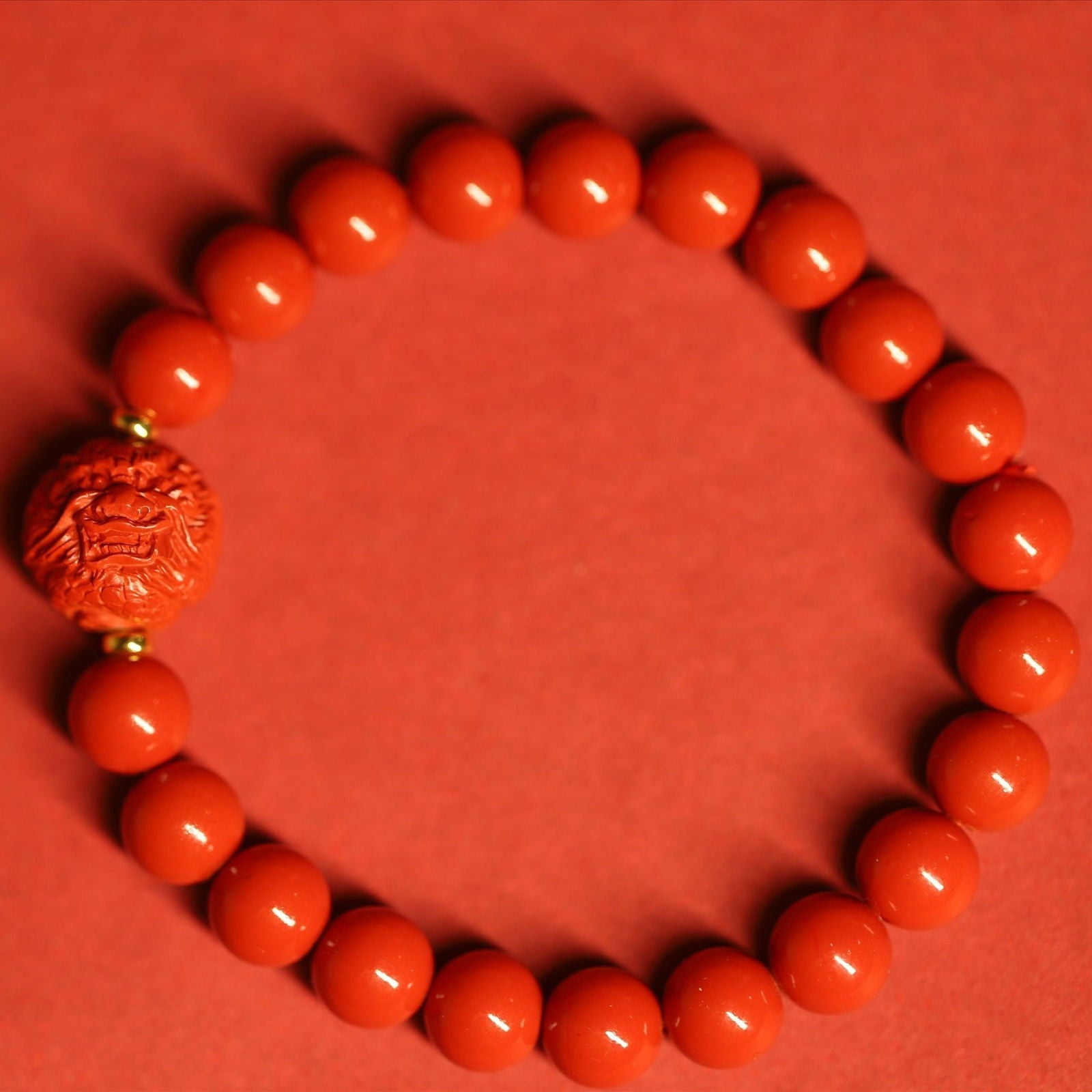 Thangka Buddha Dragon Cinnabar Energy Bracelet for Protection and Prosperity - Thangka Buddha - 