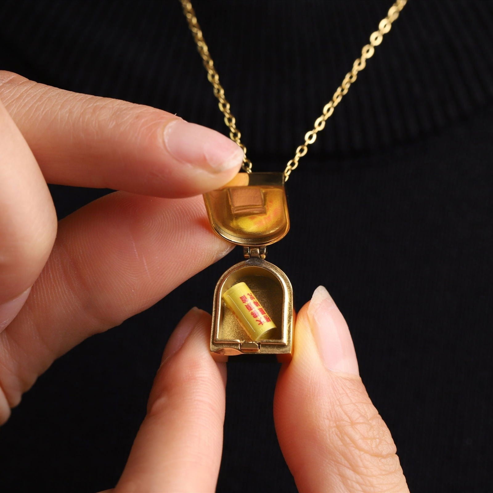 Thangka Buddha Dragon WuYe Wealth and Protaction Locket Necklace - Thangka Buddha - 