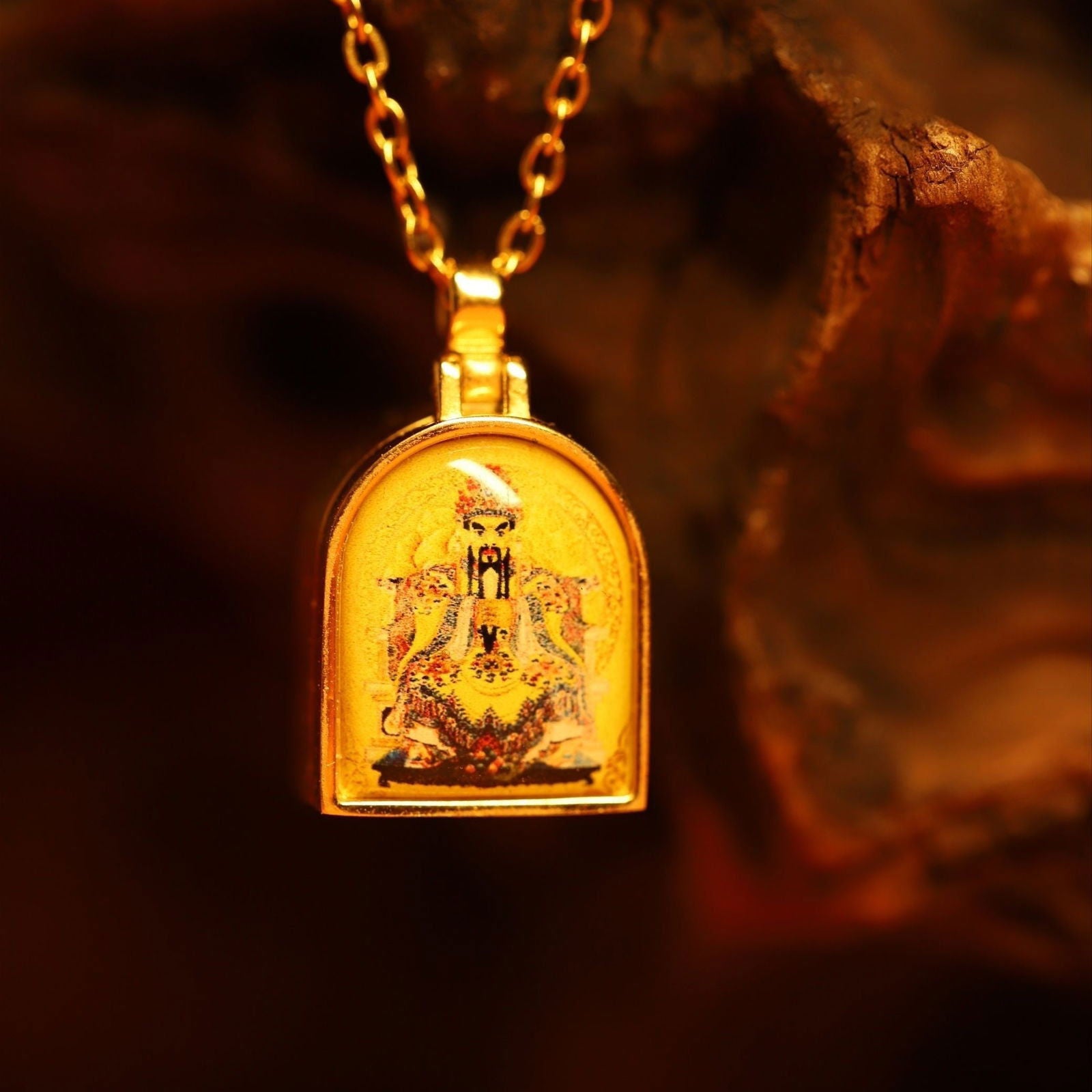 Thangka Buddha Dragon WuYe Wealth and Protaction Locket Necklace - Thangka Buddha - Thangka Buddha