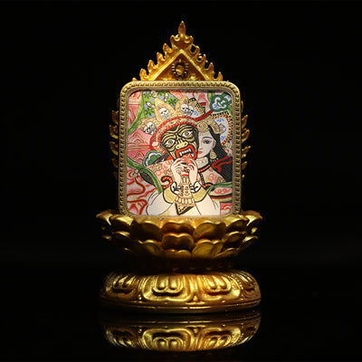 Thangka Buddha Hand-painted Tibetan Zakiram Goddess of Wealth Past And Present Thangka - Thangka Buddha - Thangka Buddha