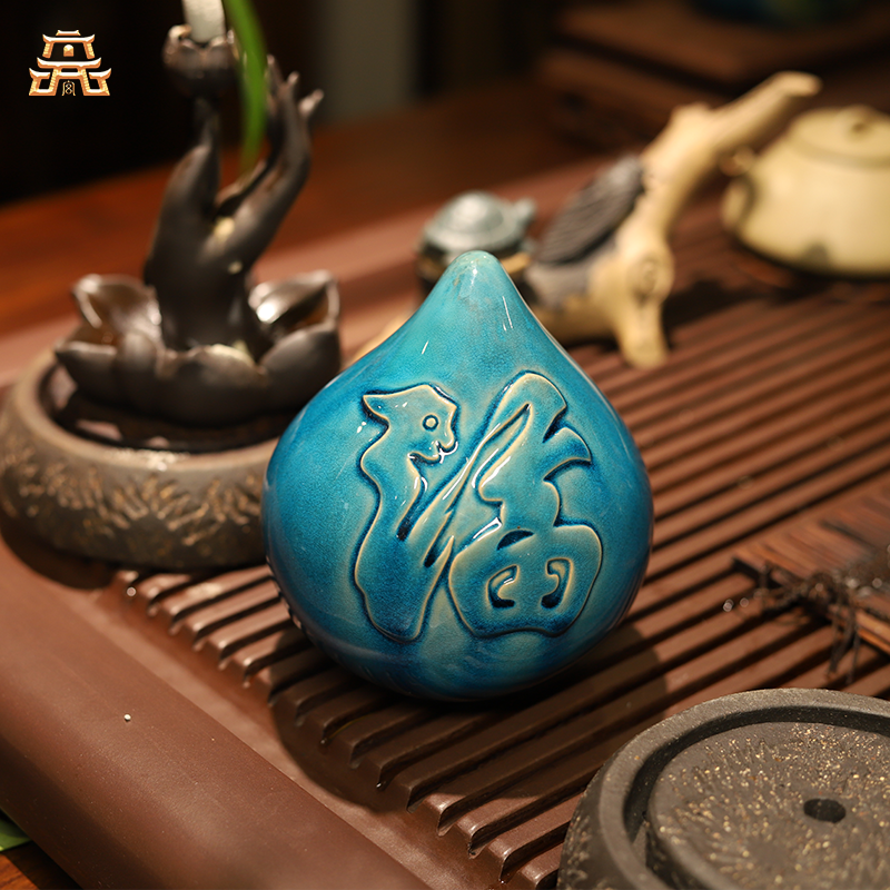 Thangka Buddha Handcrafted Liuli Longevity Peach with Shouxing and Blessings Carving - Thangka Buddha - 