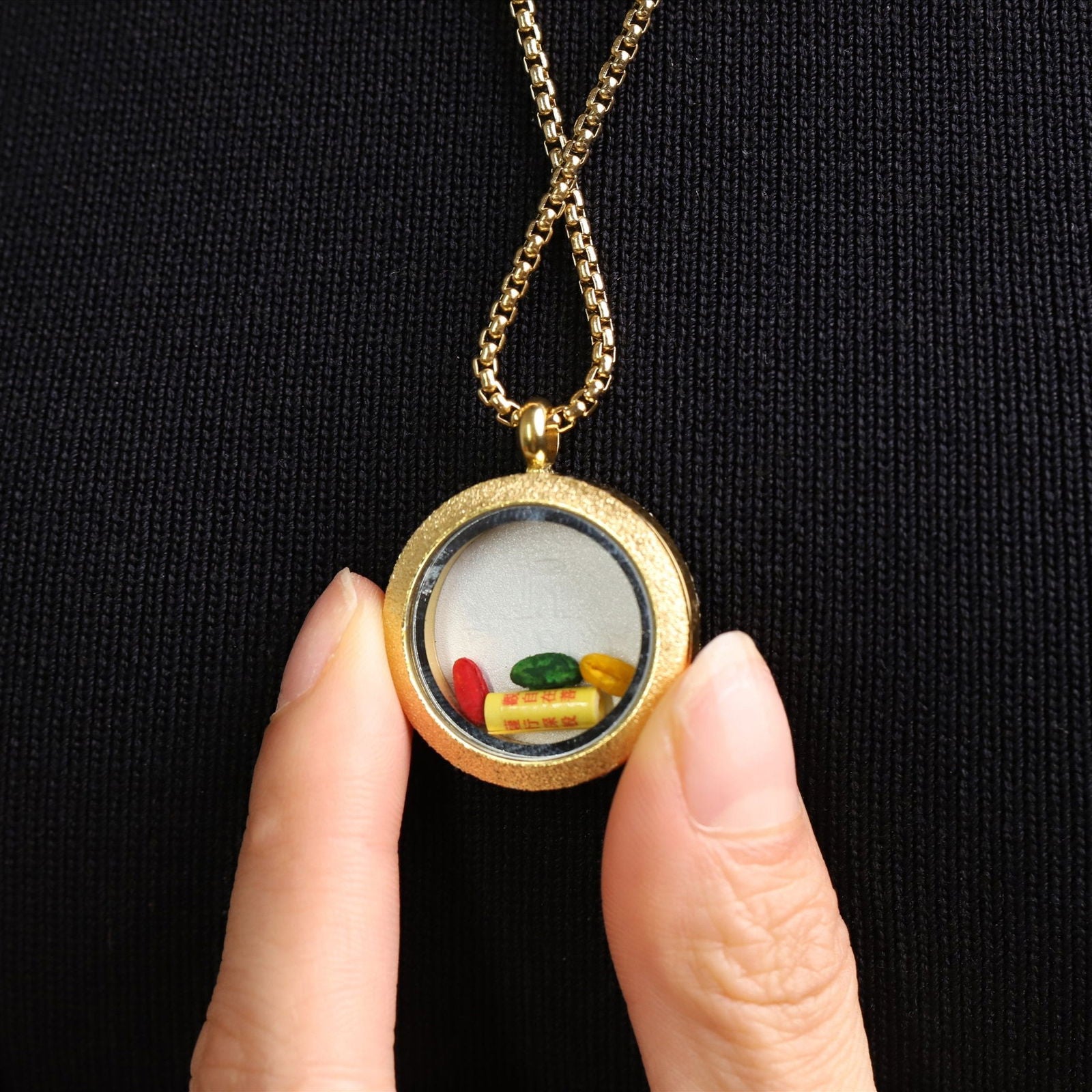 Thangka Buddha Wealth and Protection Dragon Wuye Circular pendant Necklace - Thangka Buddha - 